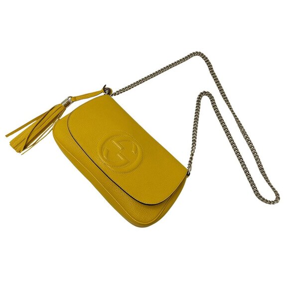 GUCCI Authentic Yellow Leather Shoulder Bag - Picture 8 of 14